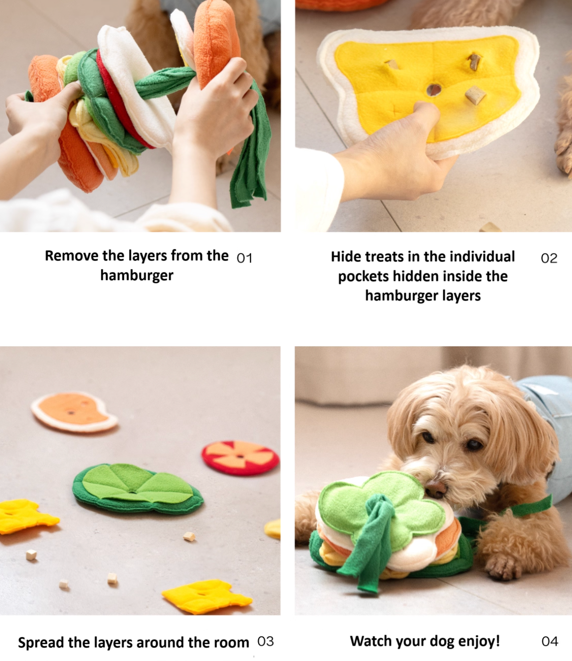 Mewoofun Hamburger Snuffle Toy