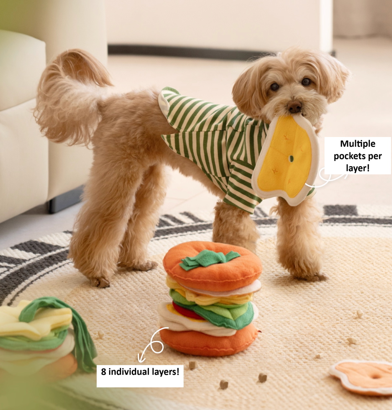Mewoofun Hamburger Snuffle Toy