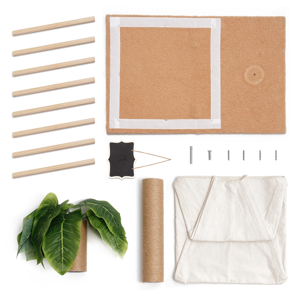 Mewoofun Cat Scratching Post/ Teepee Bed Combo